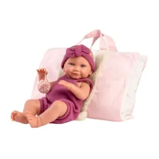 Lalka winylowa bobas Nica w różowym śpiworku 40cm - Lalki dla dziewczynek - miniaturka - grafika 1