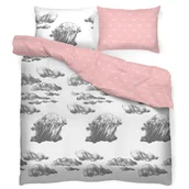 Pościel - Komplet pościeli Miss Lucy Cloud 160x200 cm różowy - miniaturka - grafika 1