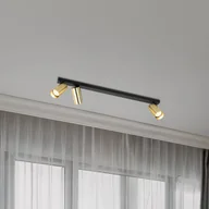 Lampy sufitowe - Reflektor sufitowy Hero, czarny/złoty, 3-punktowa, 70 cm, metal Hero Milagro Lighting, możliwość ściemniania, czarny, salon / jadalnia, aluminium, nowoczesny - miniaturka - grafika 1