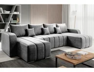 Narożniki - Narożnik z funkcją spania Pufetto U sprężyny welur - miniaturka - grafika 1