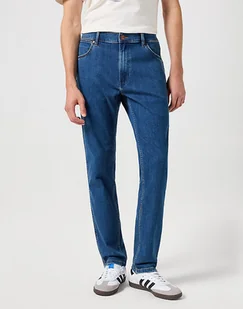 Męskie spodnie jeansowe proste Wrangler RIVER W36 L34 - Spodnie męskie - miniaturka - grafika 1