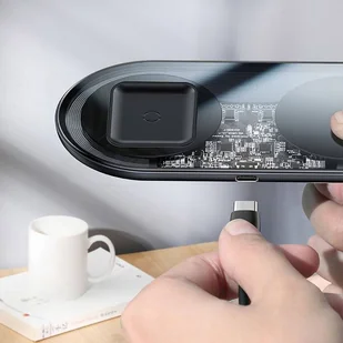 Baseus Simple 2w1 ładowarka bezprzewodowa Qi do telefonu i słuchawek AirPods 15W biały (WXJK-02) - Ładowarki do telefonów - miniaturka - grafika 17