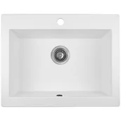 Zlewozmywaki - Laveo Komodo - zlewozmywak 1-komorowy bez ociekacza biały SBK 610T - miniaturka - grafika 1
