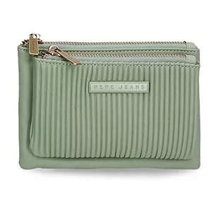 Pepe Jeans Aurora Portfel Neceser Zielony 17x9x2 cms Skóra syntetyczna, Zielony, Monedero Neceser, Portfel potrzebny - Portfele - miniaturka - grafika 1