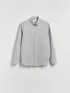 Koszule męskie - Reserved - Bawełniana koszula slim fit - jasnoszary - miniaturka - grafika 1