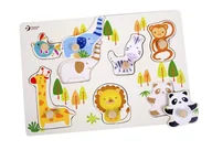 Układanki dla dzieci - ClassicWorld Układanka z uchwytami Zoo CL3617 - miniaturka - grafika 1