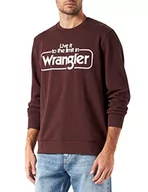 Bluzy męskie - ALL TERRAIN GEAR X Wrangler Seasonal Crew bluza męska, bakłażan, XXL - miniaturka - grafika 1