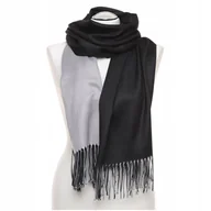 Apaszki i szaliki damskie - Szal Damski Dwustronny z Frędzlami Elegancki Szalik Cienki Dwa Kolory MORAJ - miniaturka - grafika 1