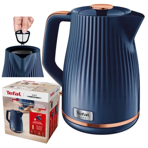 Czajnik Tefal Elektryczny Bezprzewodowy Karbowany Wymienny Filtr 2400 W