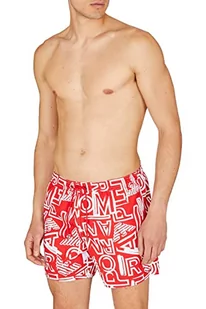 Emporio Armani Swimwear Męskie bokserki kąpielowe Emporio Armani Graphic Patterns, kolor ruby/biały, 46, Ruby/White - Kąpielówki męskie - miniaturka - grafika 1