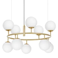 Lampy sufitowe - NOWOCZESNA LAMPA WISZĄCA BIAŁO-MOSIĘŻNA CEREDO NEO W10 - miniaturka - grafika 1
