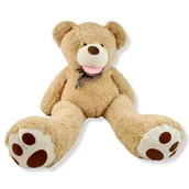 Maskotki i pluszaki - Miś gigant XXL TEDDY z kokardą 160 cm beżowy - miniaturka - grafika 1