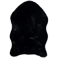 Dywany - Dywan sztuczna skóra Rabbit puszysty 90 x 120 cm czarny - miniaturka - grafika 1