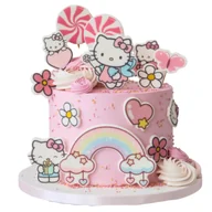 Dodatki do ciast w proszku - Zestaw dekoracji na tort Hello Kitty 2D 14 el. figurki na tort opłatek - miniaturka - grafika 1