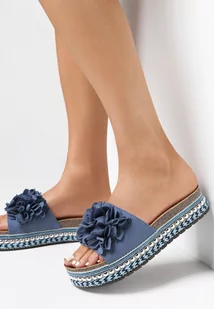 Granatowe Klapki Phinelaia - Klapki i japonki damskie - miniaturka - grafika 1