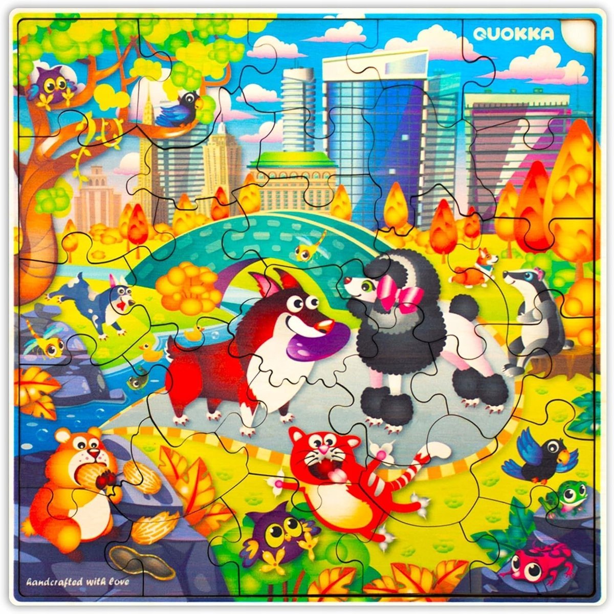 QUOKKA Puzzle dla dzieci 3, 4, 5 lat – 28 elementów Drewniane duże