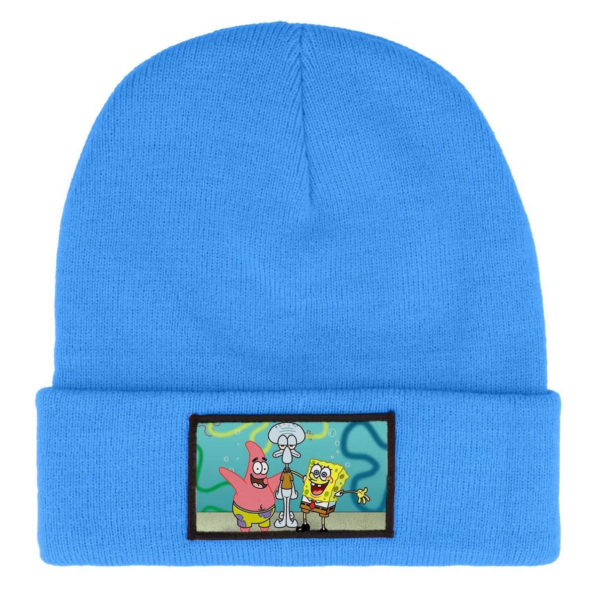 Czapka Zimowa Dziecięca SPONGEBOB SKALMAR Bajka Prezent Wzory Niebieska
