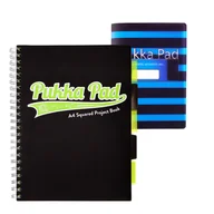 Zeszyty szkolne - Zestaw kołozeszyt w kratkę A4 100k z przekładkami czarny Pukka Pads + Zeszyt Flex Pad B5 niebieski - miniaturka - grafika 1