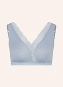 Biustonosze - Hanro Biustonosz Bez Fiszbin Cotton Delight blau - miniaturka - grafika 1