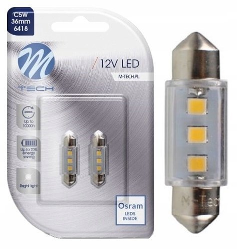 2x Żarówka C5w Led Osram M-tech 36mm Retrofit Biała