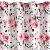 Zasłony - Zasłona EUROFIRANY Cecily 140 x 250 cm Biało-różowy - miniaturka - grafika 1