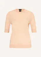 Swetry damskie - Boss Dzianinowa Koszulka Farbella rosa - BOSS - miniaturka - grafika 1