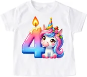 Koszulki dla dziewczynek - Koszulka na 4 urodziny dla dziewczynki - miniaturka - grafika 1