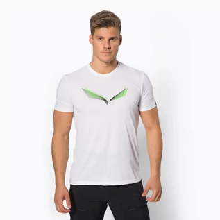 Koszulki sportowe męskie - Salewa Koszulka trekkingowa męska Lines Graphic Dry 60 biała 28065 - grafika 1