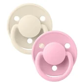 Smoczki uspokajające - BIBS de Lux One Size 2 - Pack Ivory & Baby Pink Smoczek Uspokajający Silikonowy - miniaturka - grafika 1