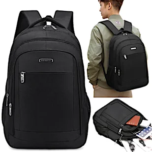 Plecak Męski Damski do Pracy Szkoły Na Laptopa Wodoodporny Czarny - Torby na laptopy Plecak Męski Damski do Pracy Szkoły Na Laptopa Wodoodporny Czarny - Torby na laptopy - miniaturka - grafika 1