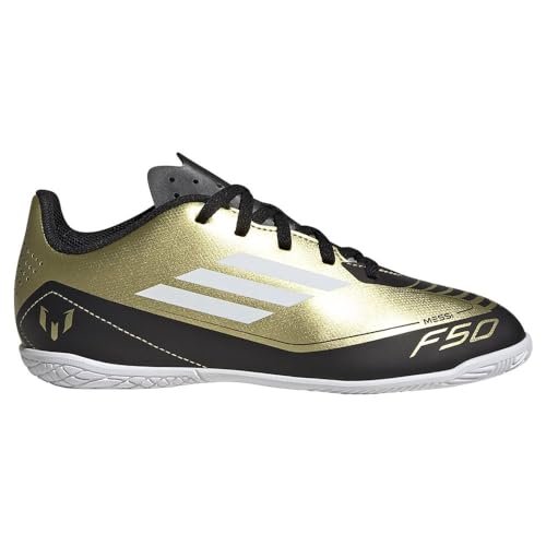 adidas F50 Club Messi Football Boots Indoor, Buty piłkarskie Sala, Gold Met./FTWR White/Core Black, 31 EU, Złoty Met Ftwr Biały Rdzeń Czarny, 40