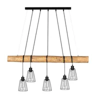 Lampy sufitowe - Spotlight Rustykalna LAMPA wisząca TRABO LONG 69204504 drewniana OPRAWA ekologiczny ZWIS townshend sosna bejcowana czarny 69204504 - miniaturka - grafika 1