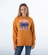 Bluzy damskie - Hurley Damska bluza z kapturem Breaker oversize z opuszczonymi ramionami, złota, dąb, XS, złoty, dąb - miniaturka - grafika 1