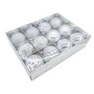 Bombki - Bombki plastikowe 10 cm srebrne 12 szt. - miniaturka - grafika 1