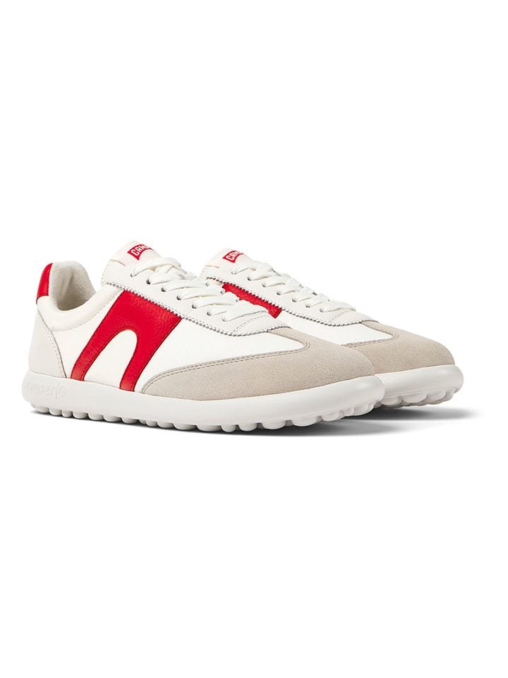 Camper Skórzane sneakersy w kolorze biało-czerwonym