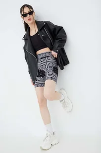 Champion szorty 115128 damskie kolor czarny z nadrukiem high waist 115128-KL001 - Spodenki damskie - miniaturka - grafika 1