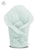 Rożki i beciki - Becik z falbaną i kokardą ZIMNA MIĘTA - miniaturka - grafika 1