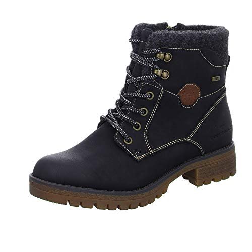 Tom Tailor Damskie 4290100023 modne kozaki, czarne, 38 EU, czarny, 38 EU