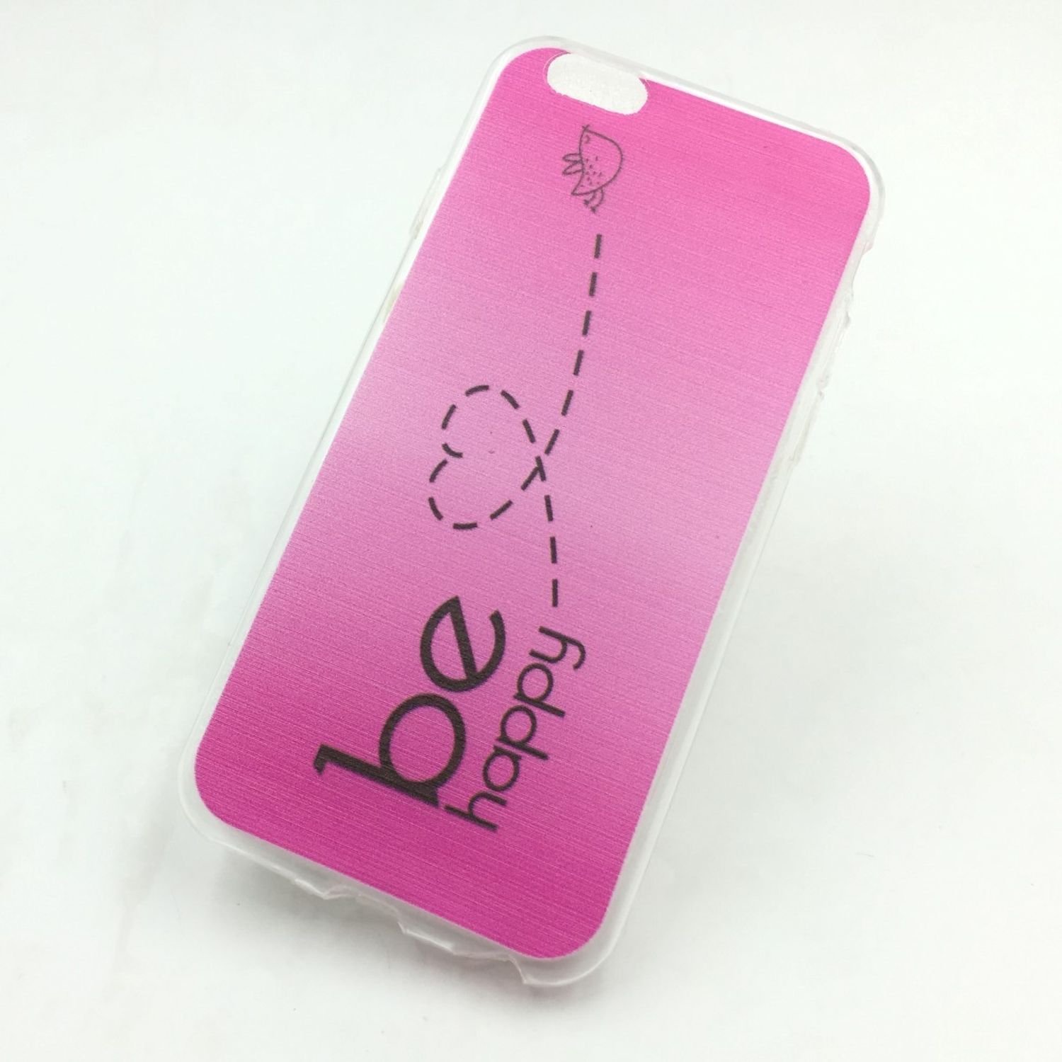 Etui na telefon komórkowy Apple iPhone SE Etui ochronne Motif Slim Silicone TPU Be Happy Pink