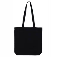Torby i wózki na zakupy - Torba bawełniana z dnem 38x35x7 uchwytem 70cm czarna 240gsm ROSA Talent - miniaturka - grafika 1