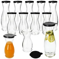 Karafki - 12x MIA MISURA karafka do wina z pokrywką czarna 0,5L i 1L kalibrowany szklany dzbanek na sok - miniaturka - grafika 1