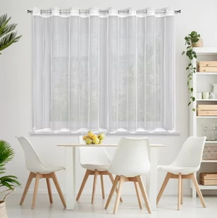 Firana Dekoracyjna Maya 300 x 145 Przelotki Biały - Firany - miniaturka - grafika 1