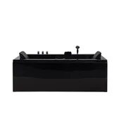 Wanny z hydromasażem - Beliani Wanna z hydromasażem prawa czarna VARADERO - miniaturka - grafika 1