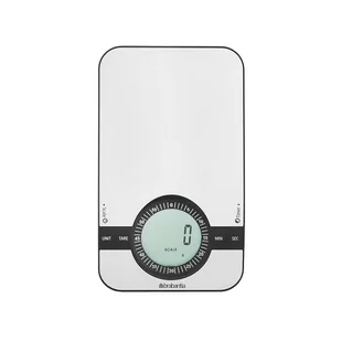 Brabantia Cyfrowa waga kuchenna Profile 3kg / 1g, timer, prostokątna Stal matowa 480607 - Pozostałe akcesoria kuchenne - miniaturka - grafika 1