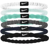 Ozdoby do włosów - Nike Flex Hair Tie gumka do włosów dla kobiet, zestaw 6-częściowy, z poliestru i spandexu, kolor: biały/lodowaty niebieski/biały, rozmiar: jeden rozmiar, N.100.9194.113.OS - miniaturka - grafika 1