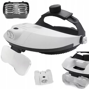 Lupa Nagłowna 2 Led Soczewki Na Głowę 6X Okulary - Mikroskopy i lupy - miniaturka - grafika 1