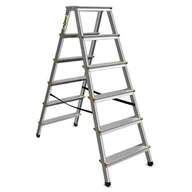 Drabiny - DRABEST Drabina aluminiowa dwustronna certyfikowana 2x6 stopniowa 150 kg - miniaturka - grafika 1