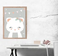 Plakaty - Plakat, Kotek szare tło, 70x100 cm - miniaturka - grafika 1