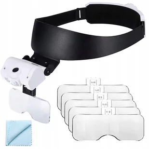 Lupa Nagłowna Czołowa Okulary 2 Led Podświetlana - Mikroskopy i lupy - miniaturka - grafika 1