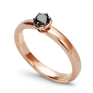 Złoty pierścionek zaręczynowy czarny brylant mephisto różowe złoto Staviori - Pierścionki - miniaturka - grafika 1